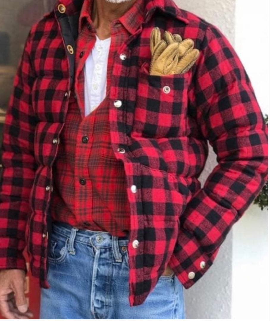 ボーイズマーケット別注クレセントダウンバッファローチェック未使用品　XXL