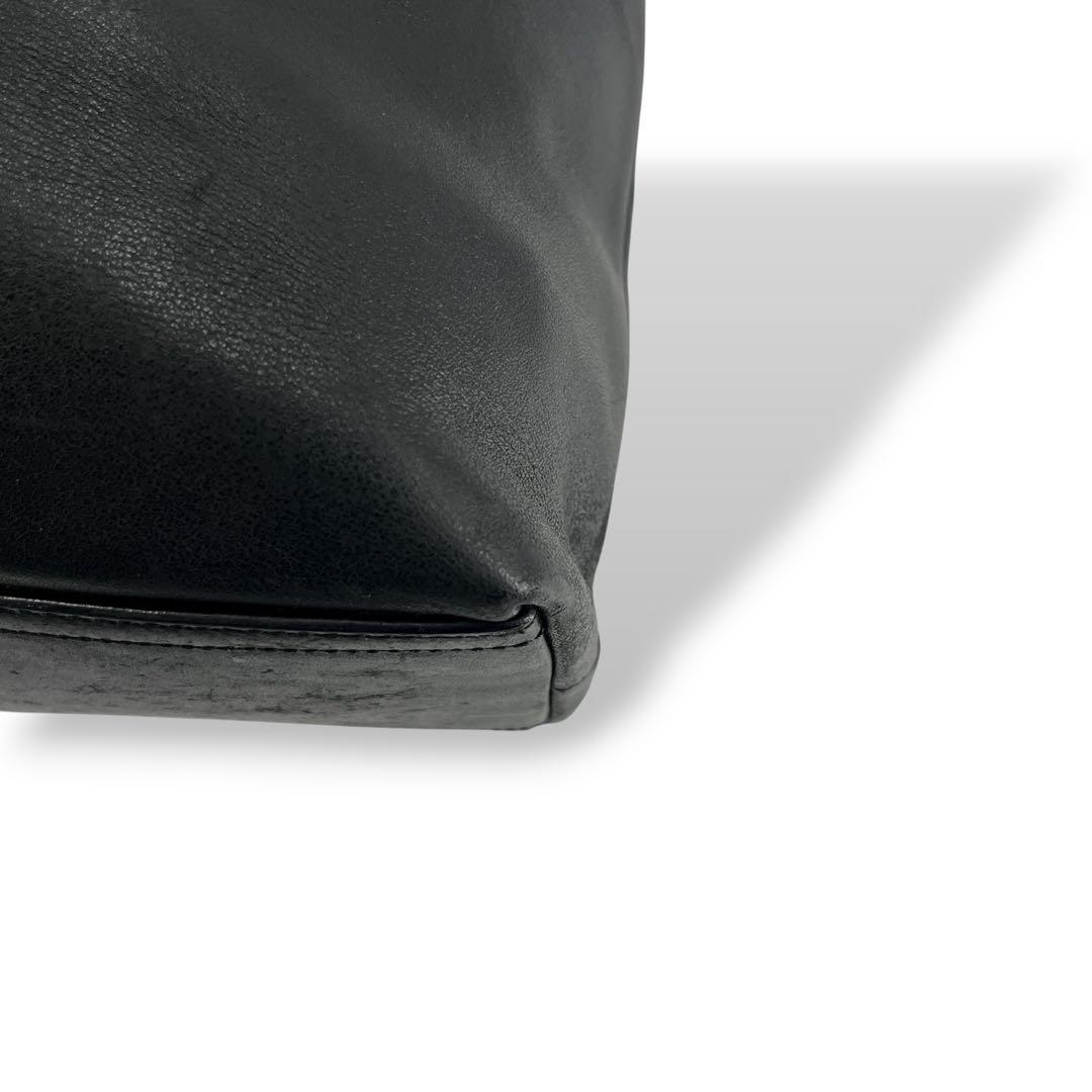 コーチ　2way ビジネスバッグ　ブリーフケース　型押しロゴ　A4可　レザー　黒