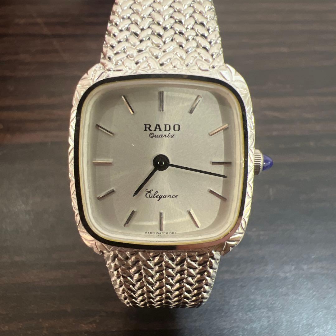 RADO Elegance クォーツ時計 シルバー　不動品