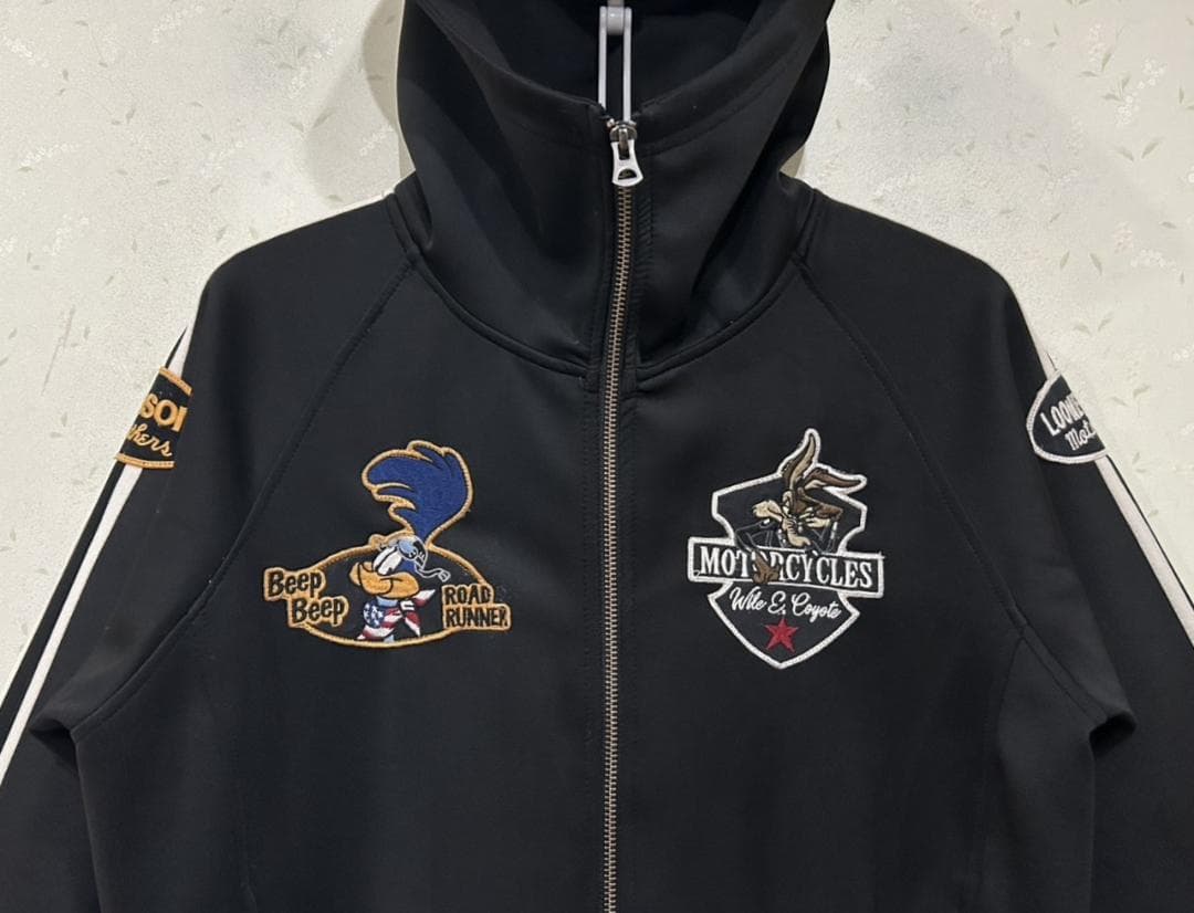 ＊vanson×ルーニー テューンズ 刺繍トラック フード ジャケット M