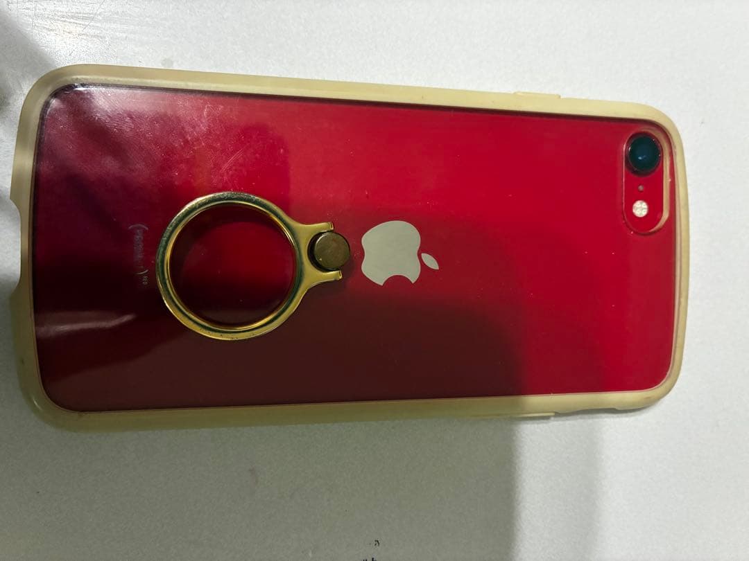 み*の様 iPhone SE (第2世代) 赤 リング付きケース