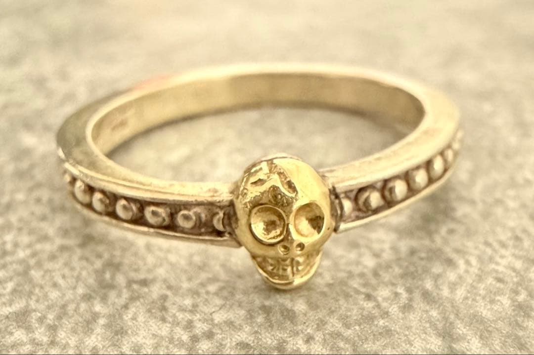 LOVE & HATE ラブ＆ヘイト スカルリング SV925 × K18 9号