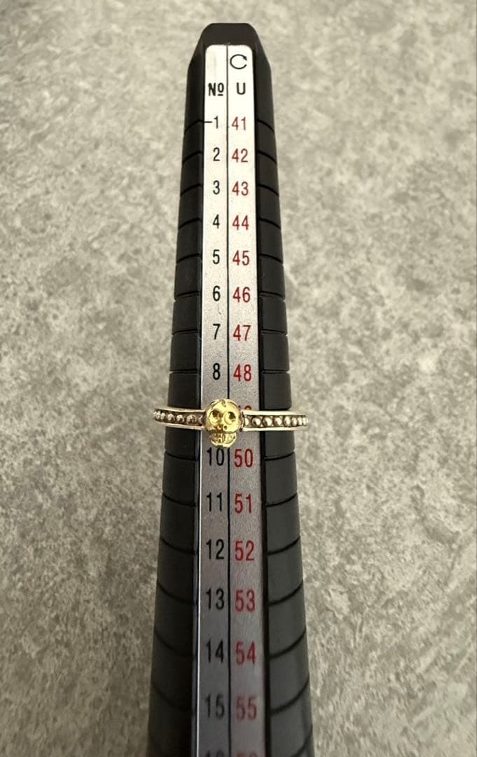 LOVE & HATE ラブ＆ヘイト スカルリング SV925 × K18 9号