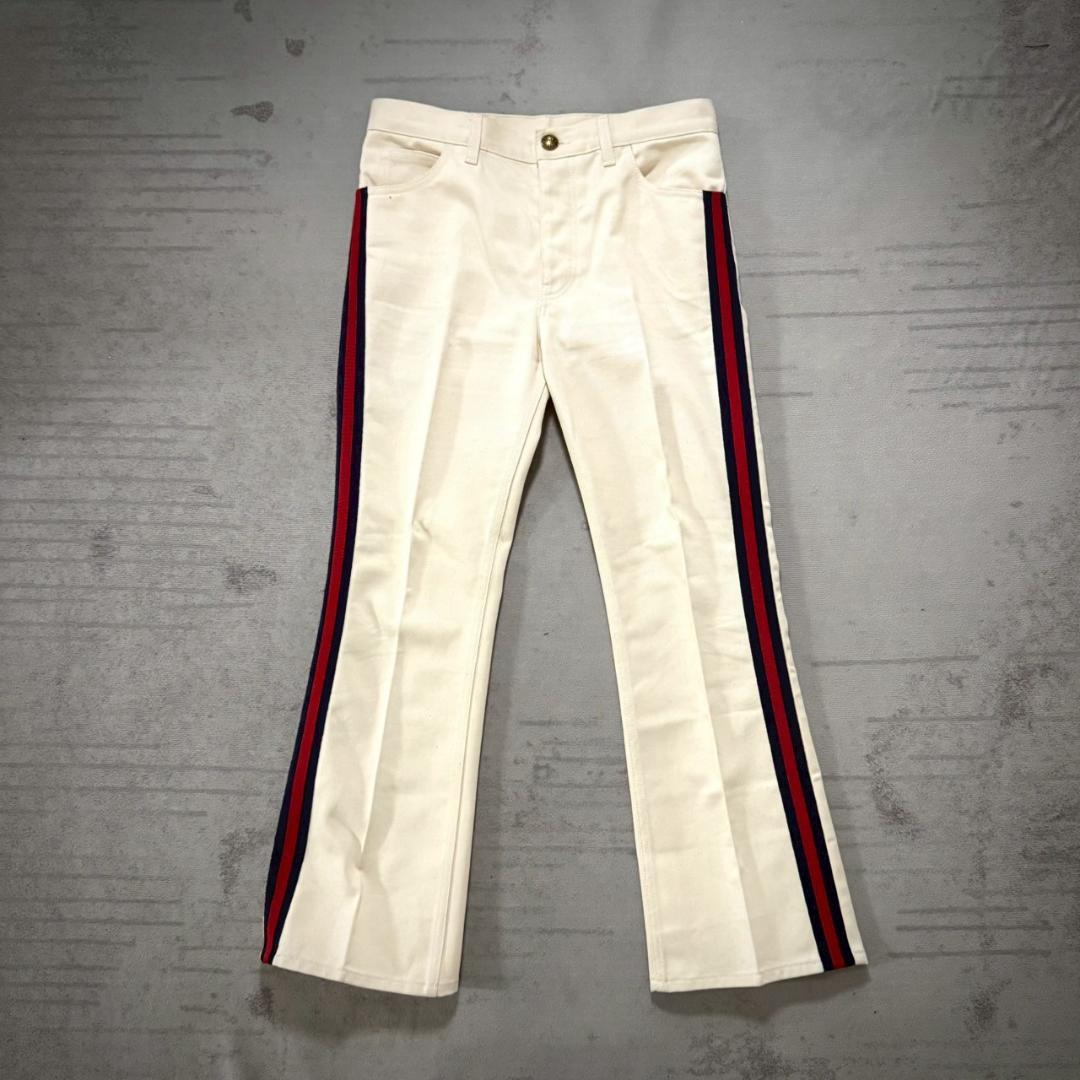 超美品 GUCCI サイドライン フレア デニムパンツ 26 シェリーライン