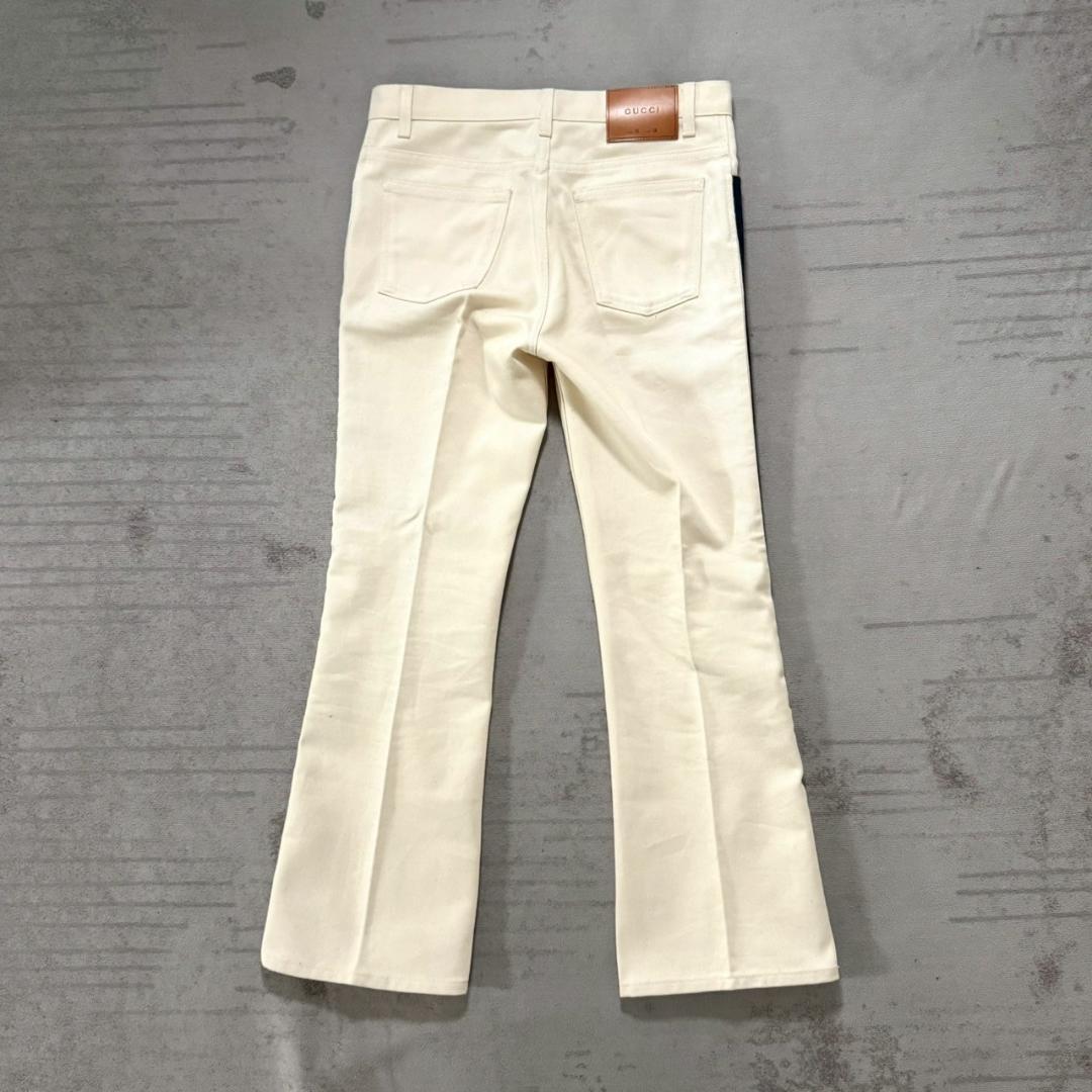 超美品 GUCCI サイドライン フレア デニムパンツ 26 シェリーライン