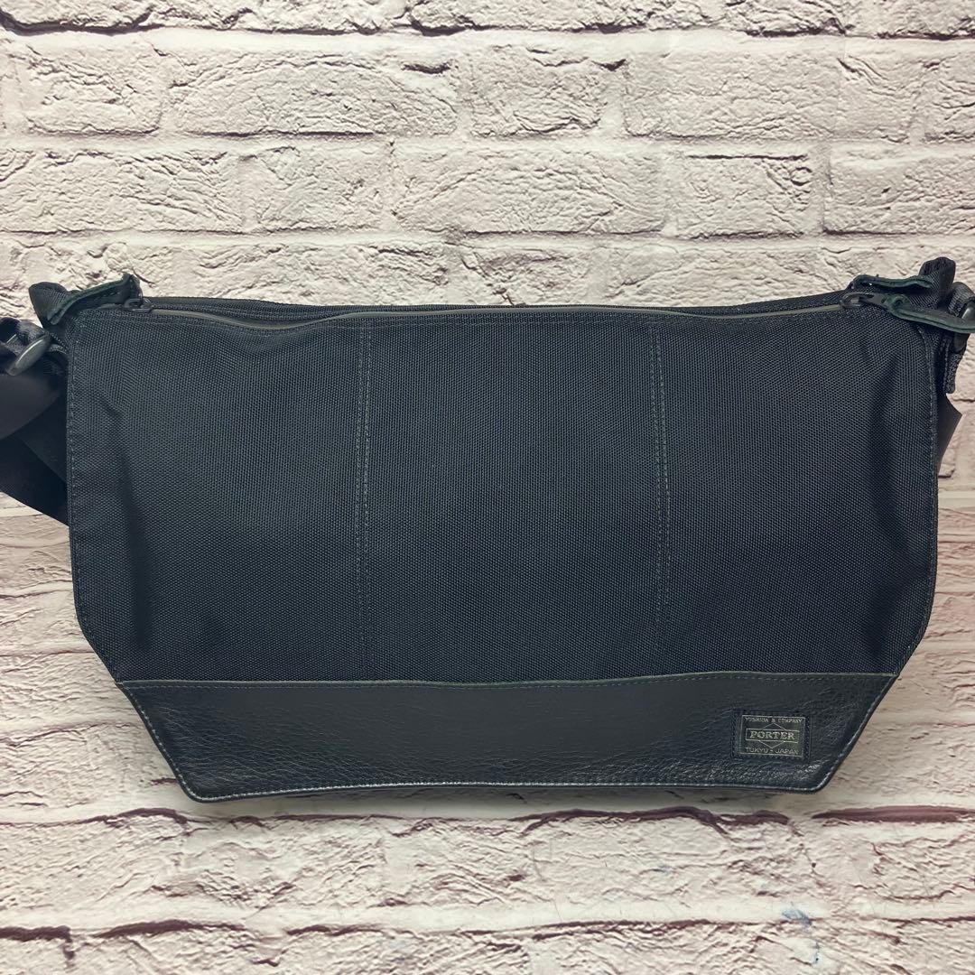 完売品 ポーター デュオ DUO メッセンジャーバッグ A4可 シボ革 ナイロン