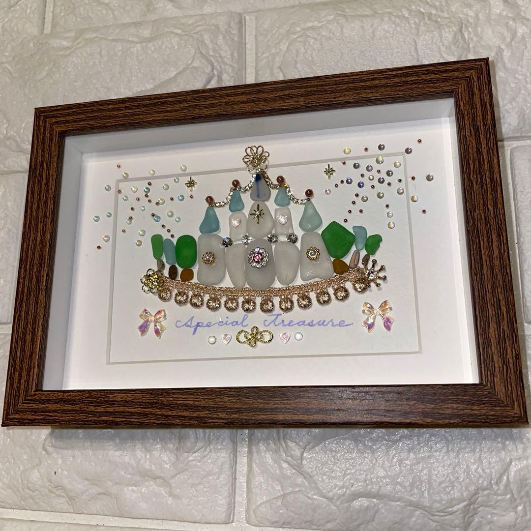 No.185　ぽっぽちゃん様♡専用 4点おまとめ♡お城と花火　シーグラスアート