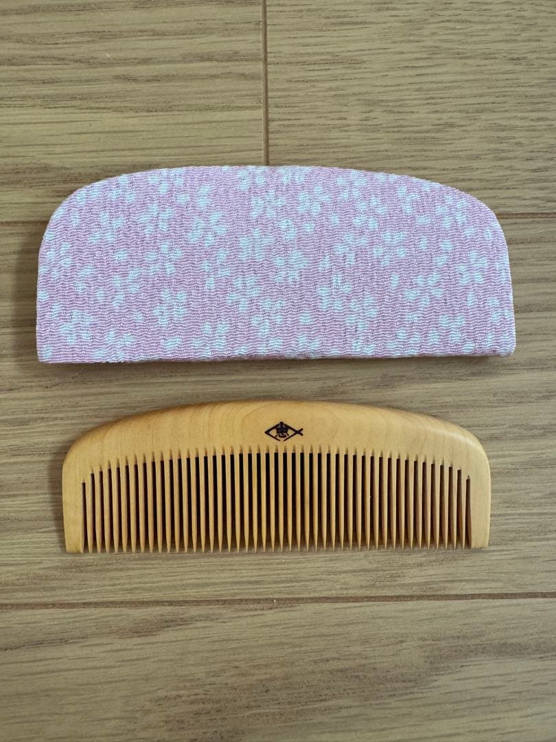 つげ櫛工房 辻忠商店 彫花櫛 上彫 桜 さつまつげ 柘植櫛