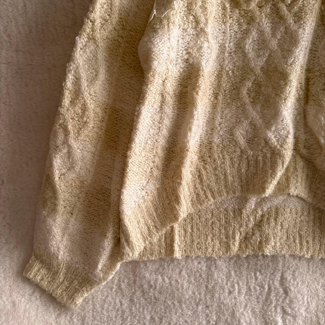 リズリサLIZ LISA ボーダー ニット レース リボン ボリューム袖 タグ付