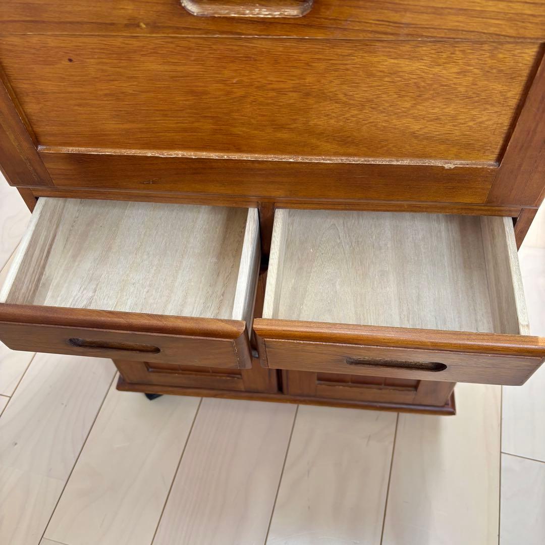 【希少】　Vintage ビンテージ キッチンワゴン　キャスター付き　送料込み