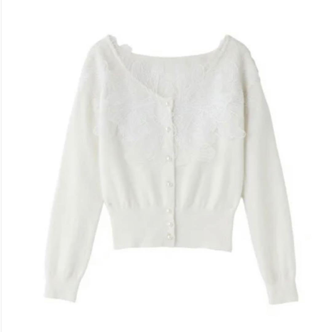 【即日発送】polaura ポローラ レースフリルカーディガン