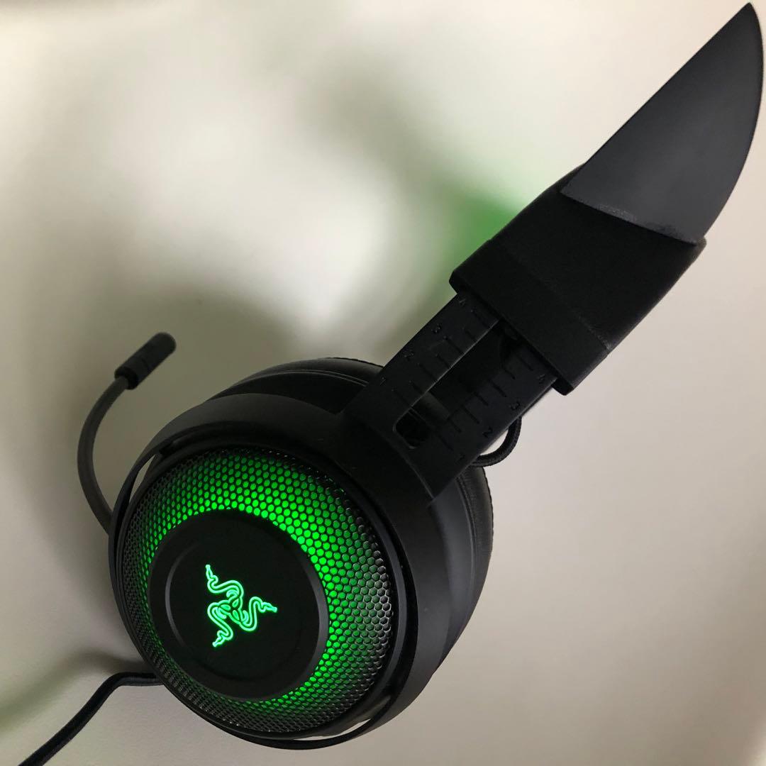 Razer Kraken Kitty ゲーミングヘッドセット 猫耳 ブラック