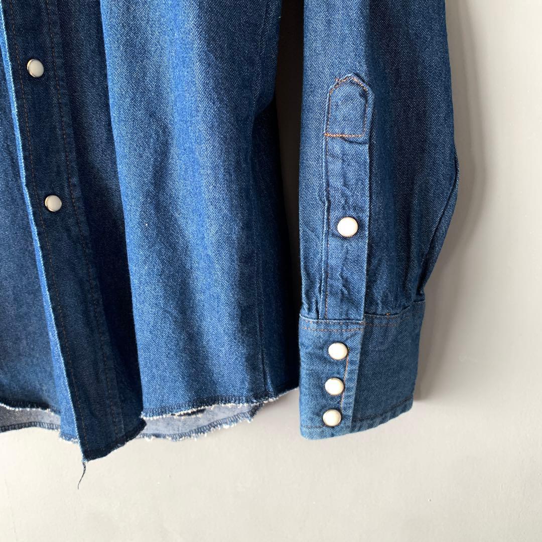 WRANGLER 80’s USA製 デニムウエスタンシャツ 濃紺 ラングラー