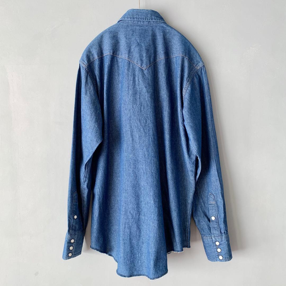 WRANGLER 80’s USA製 デニムウエスタンシャツ 濃紺 ラングラー