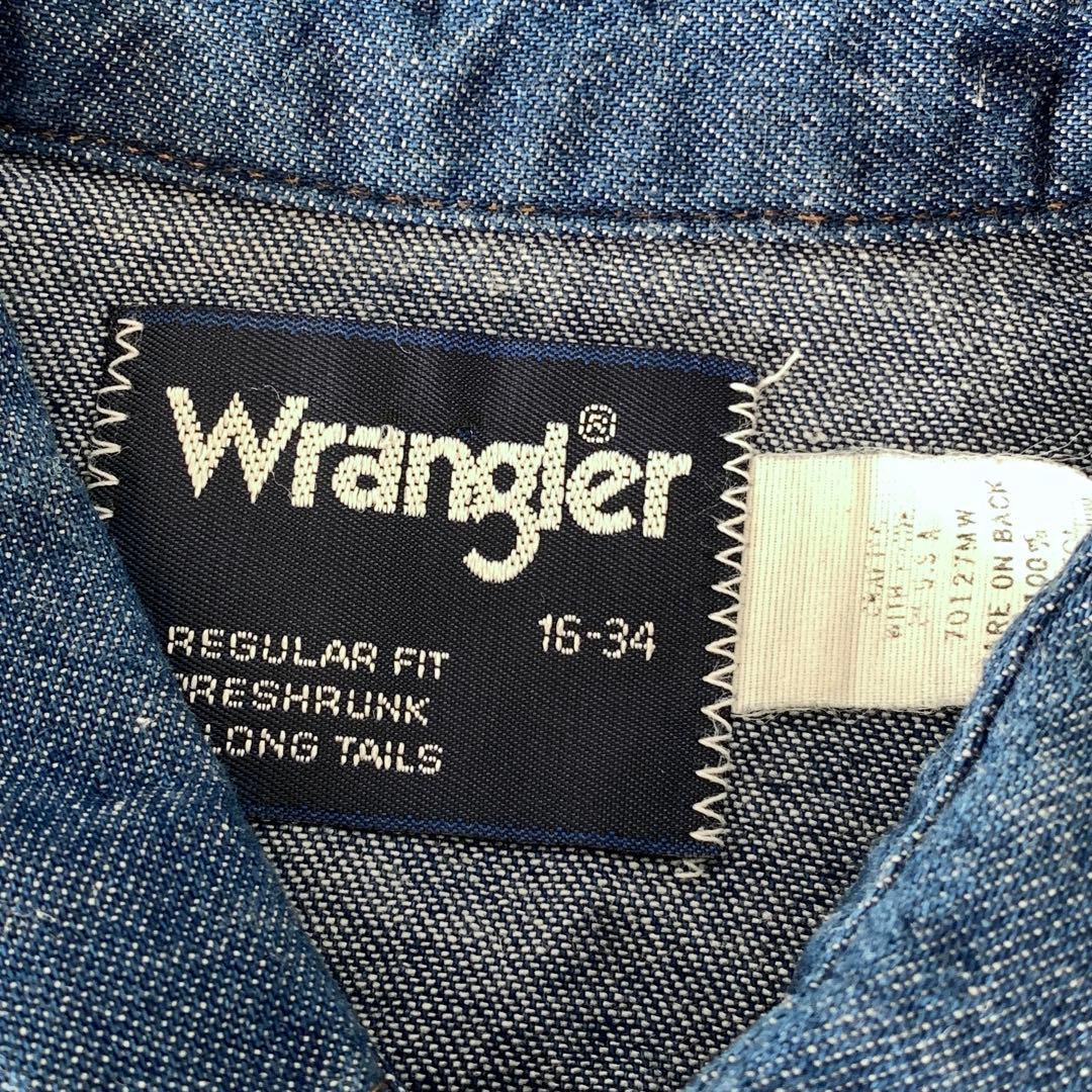 WRANGLER 80’s USA製 デニムウエスタンシャツ 濃紺 ラングラー