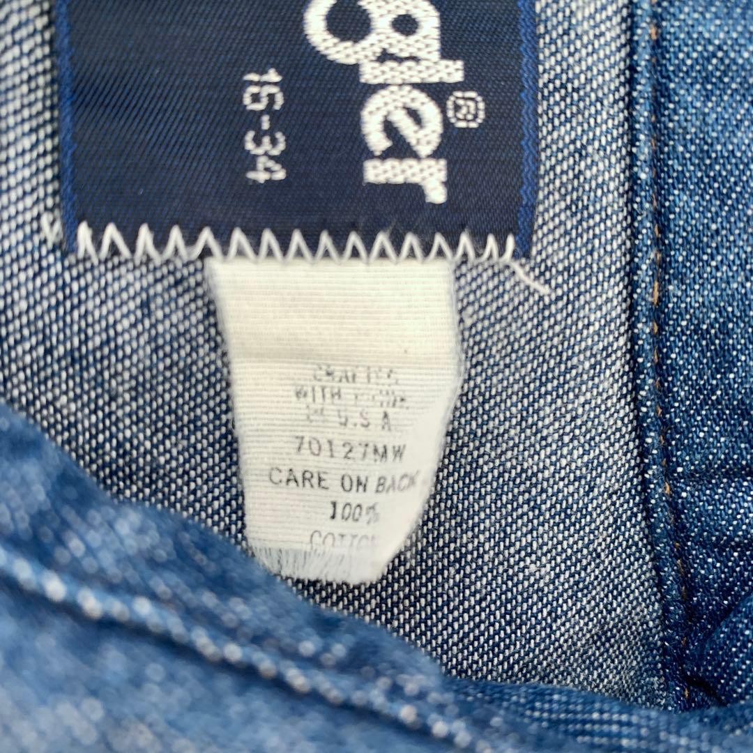 WRANGLER 80’s USA製 デニムウエスタンシャツ 濃紺 ラングラー