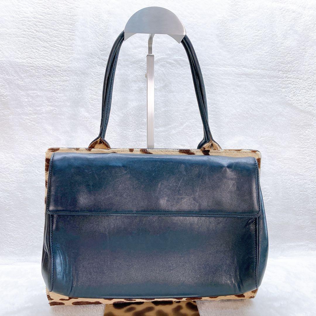 ✨美品✨ヴェルサーチ ハンドバッグ ハラコ レオパード メデューサ リバーシブル