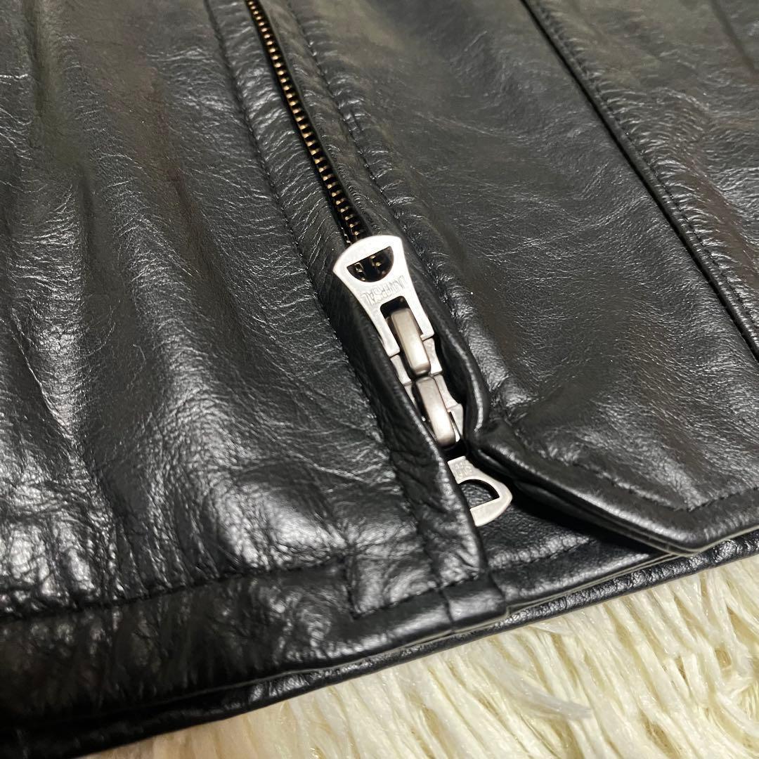 shama シャマ ライダースジャケット 牛革 レザー フーデッド 黒 メンズ