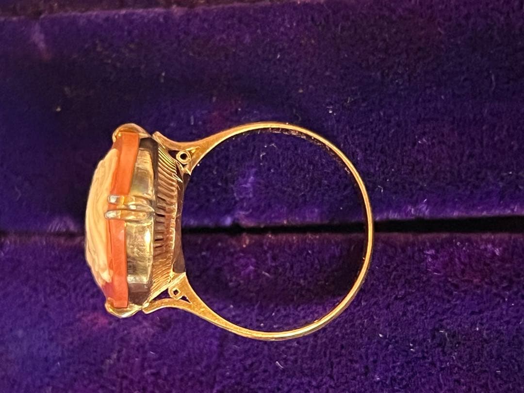 K18刻印 シェルカメオ ゴールドリング 指輪　アンティーク