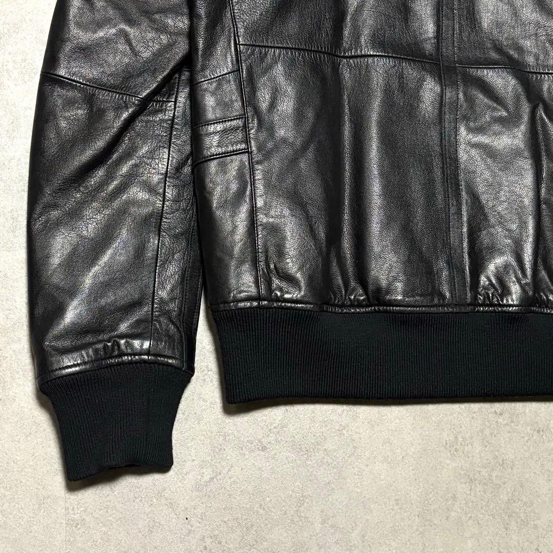 E.Z. BY ZEGNA ゼニア　レザージャケット ライダース　ブルゾン　L