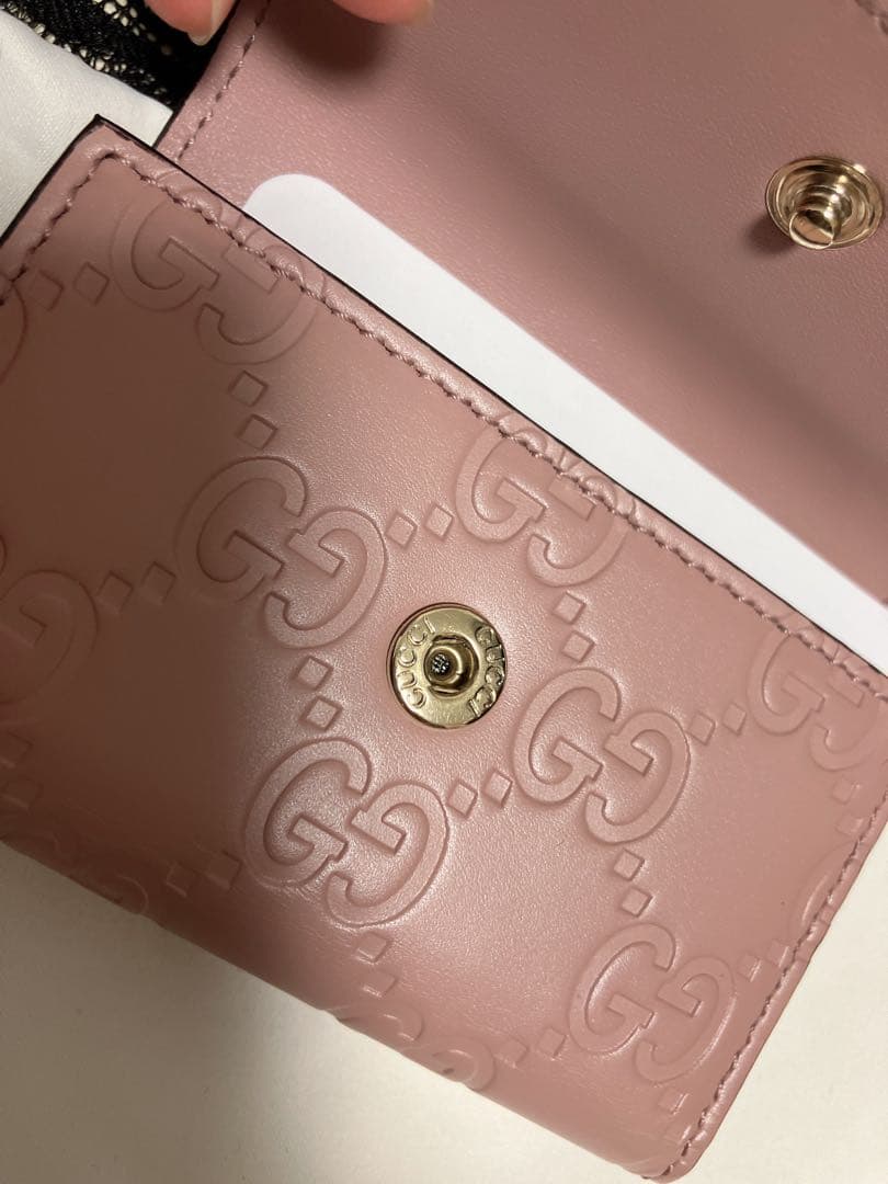 GUCCI GGパターン ピンクレザーキーケース