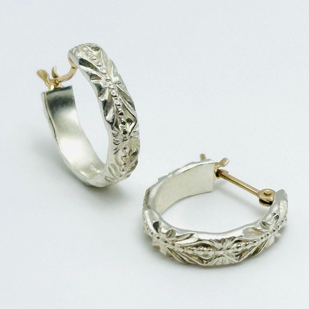 現行品　agete シルバーピアス（S） フープ　シルバー　K10
