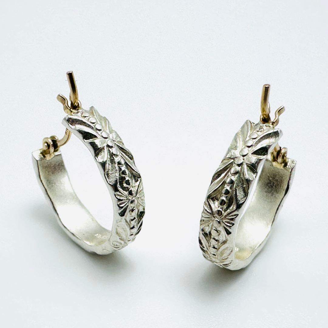現行品　agete シルバーピアス（S） フープ　シルバー　K10