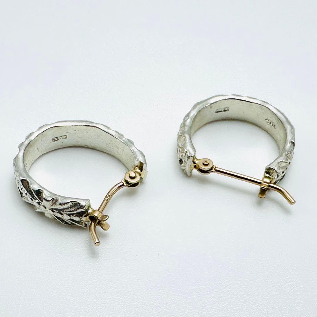 現行品　agete シルバーピアス（S） フープ　シルバー　K10