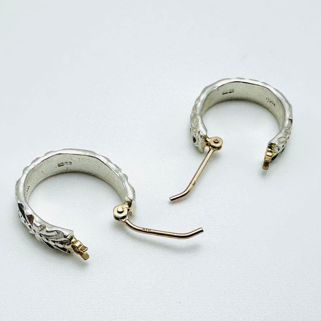 現行品　agete シルバーピアス（S） フープ　シルバー　K10