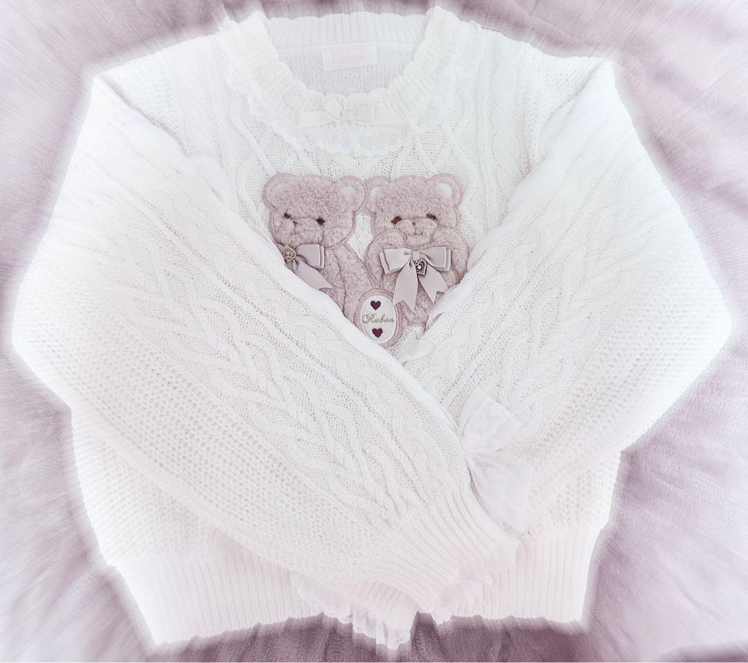 ♡LIZLISA Twin Bearsニットトップス ホワイト 未着用 即日発送