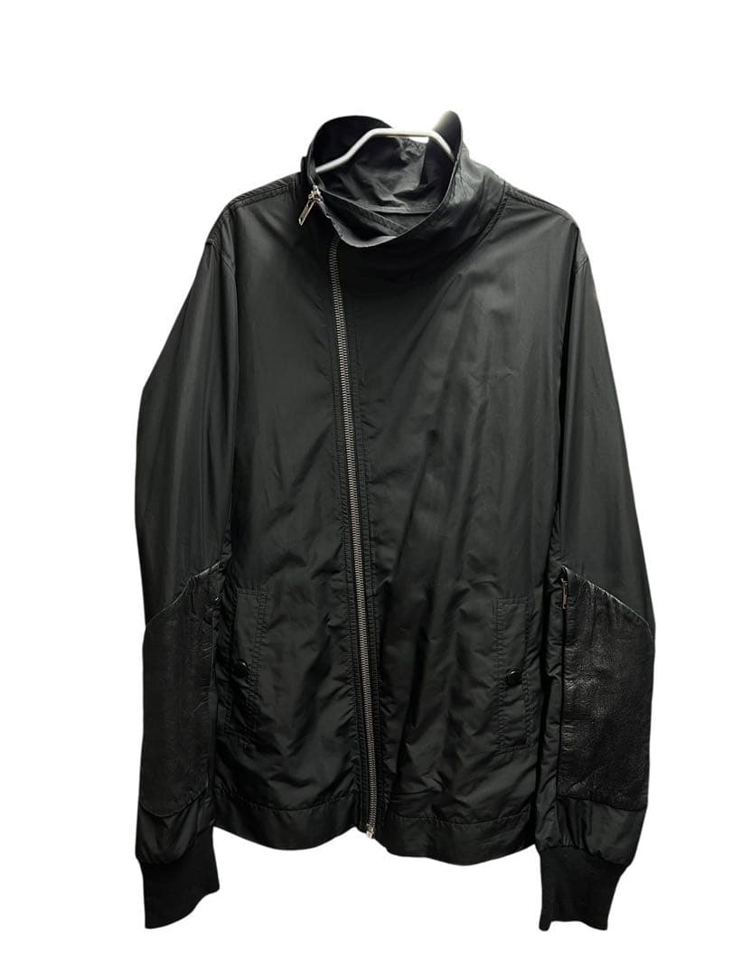 rick owens袖レザー切替ライダース