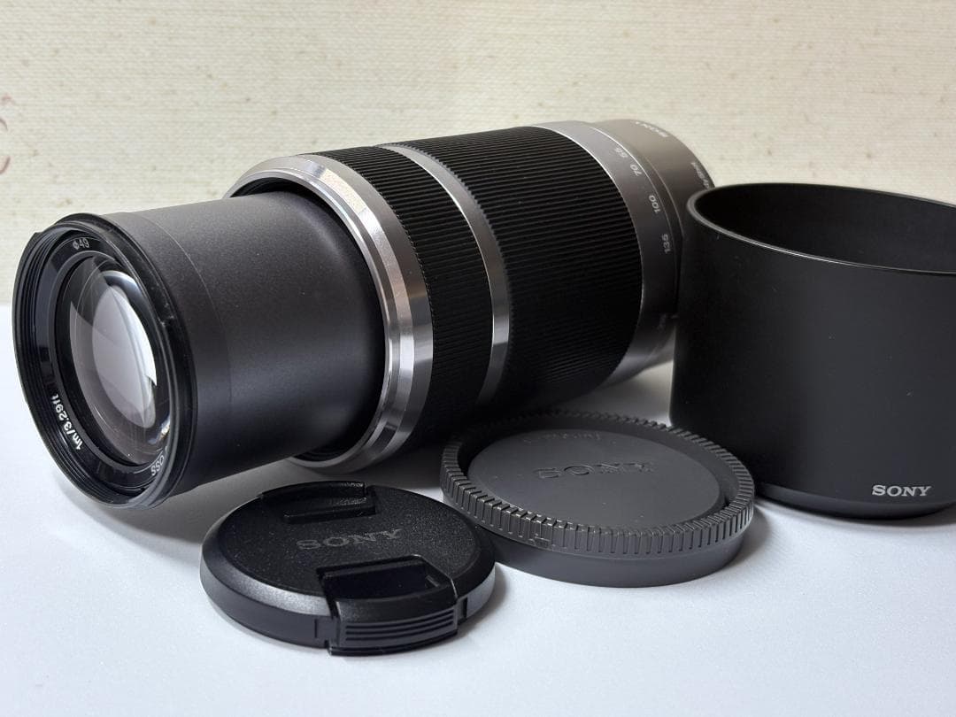 ★美品★ SONY ソニーズームレンズ E55-210 4.5-6.3 フード付