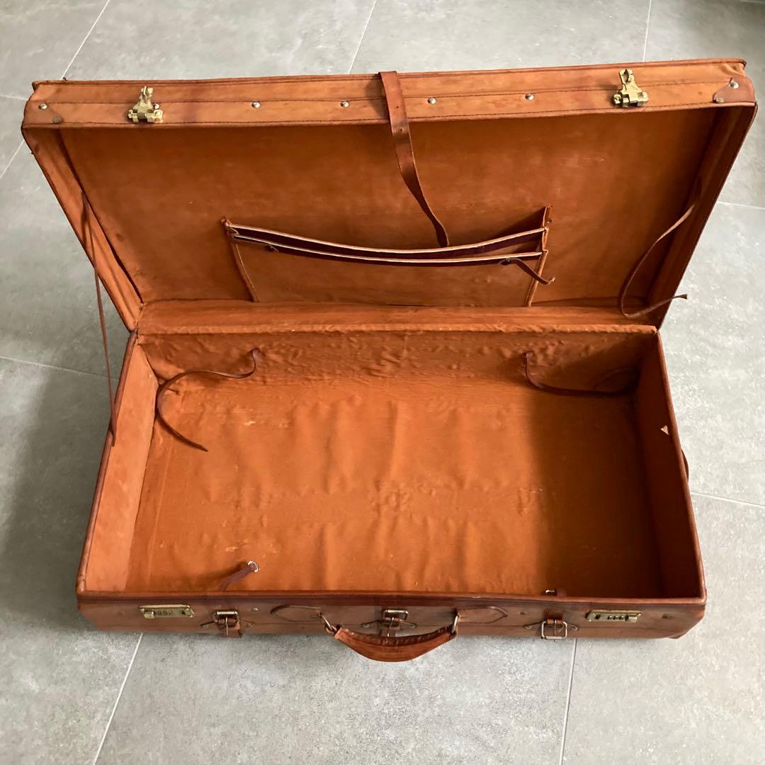 超特大 ヴィンテージ レザートランクケース トランクバッグ 80cm×44cm