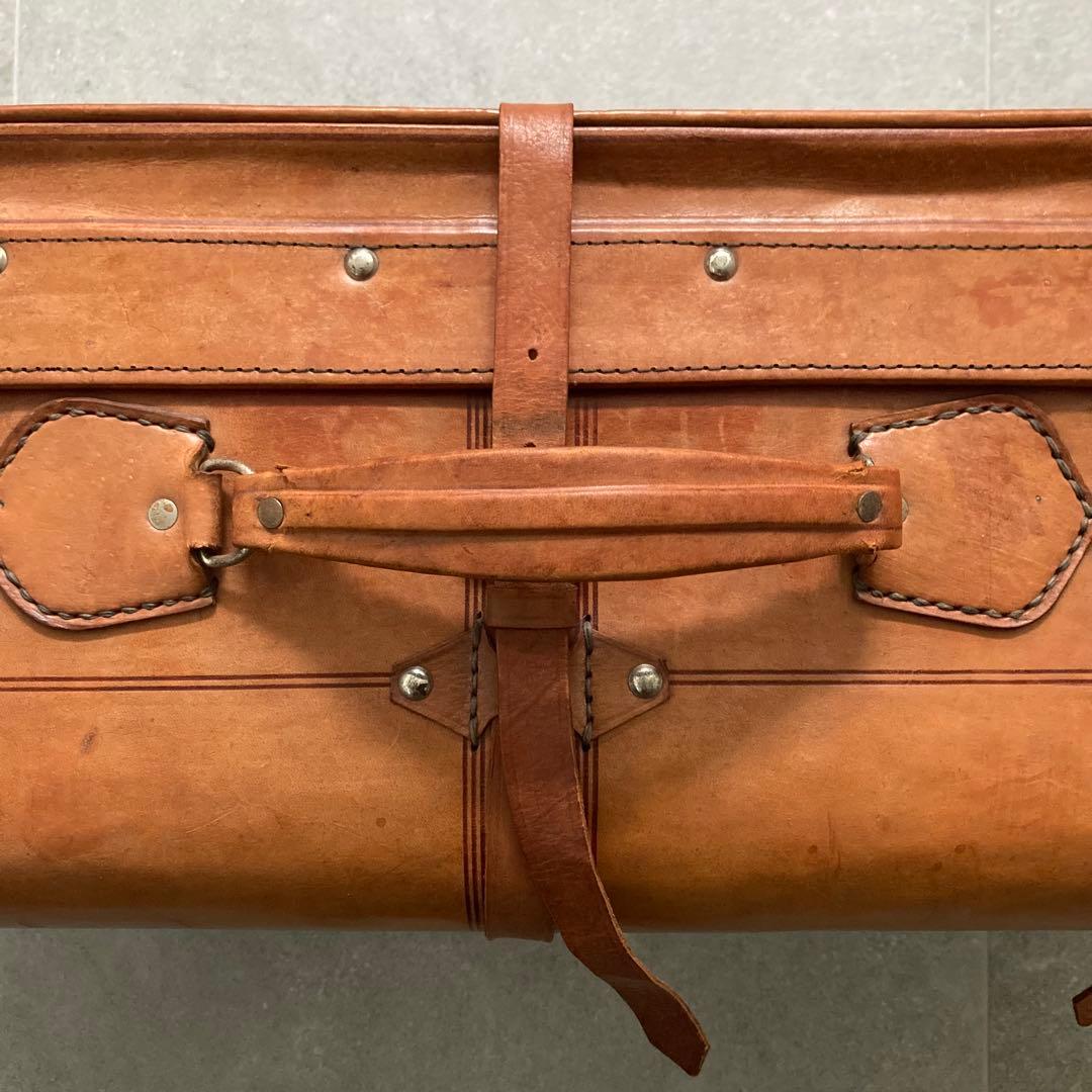 超特大 ヴィンテージ レザートランクケース トランクバッグ 80cm×44cm