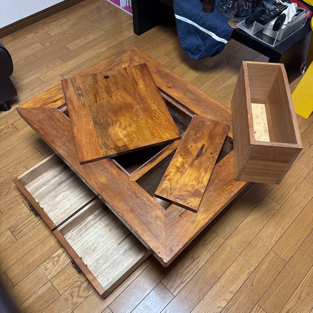 関西長火鉢 屋久杉 囲炉裏付きテーブル