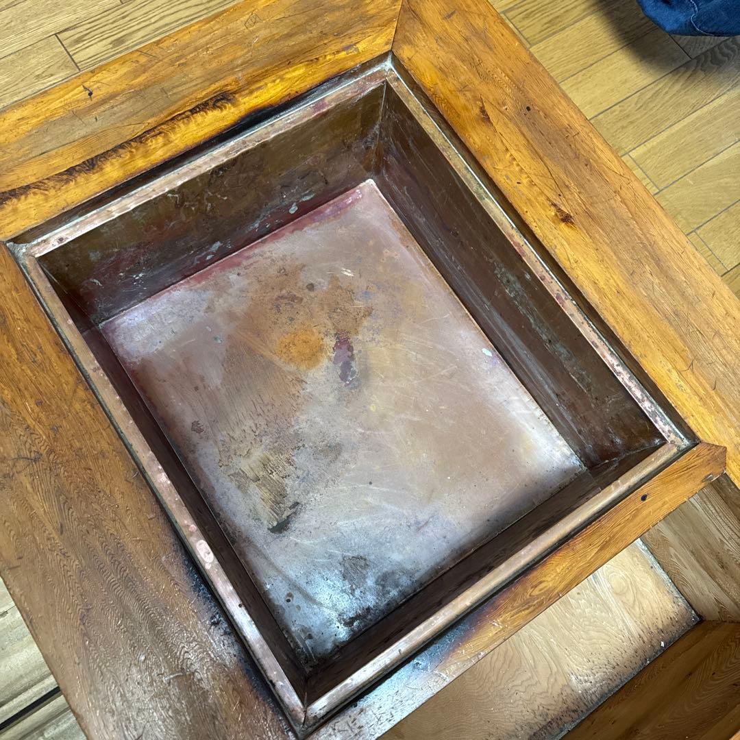 関西長火鉢 屋久杉 囲炉裏付きテーブル