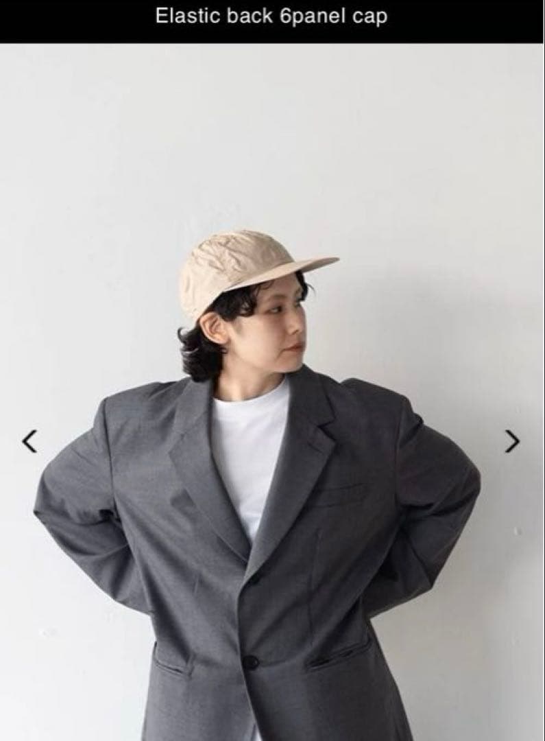 キジマタカユキ エラスティックバック 6パネルキャップ ベージュ