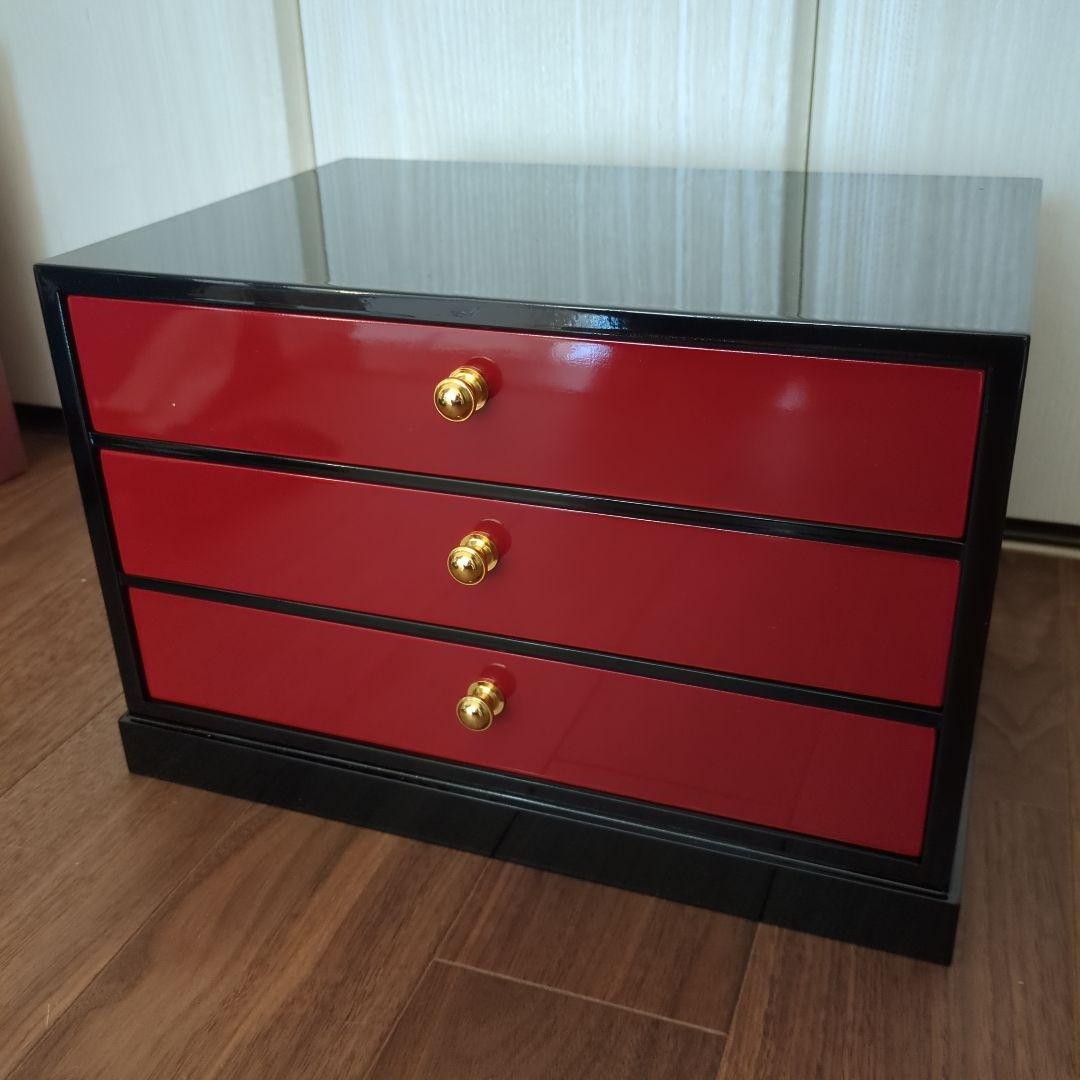 木製 三段 小引き出し、小物入れ