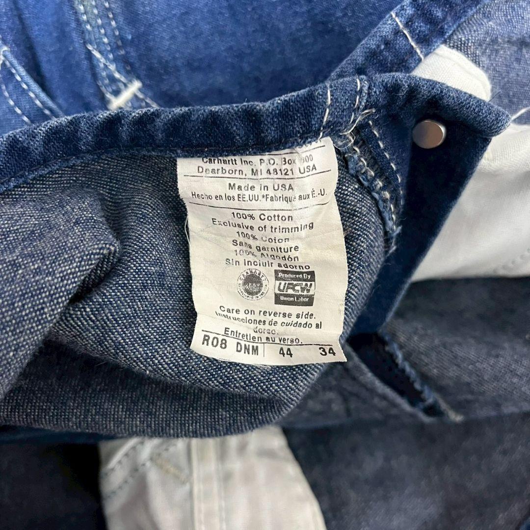 YBM55【USA製】Carhartt　オーバーオール【メンズ44×34】デニム