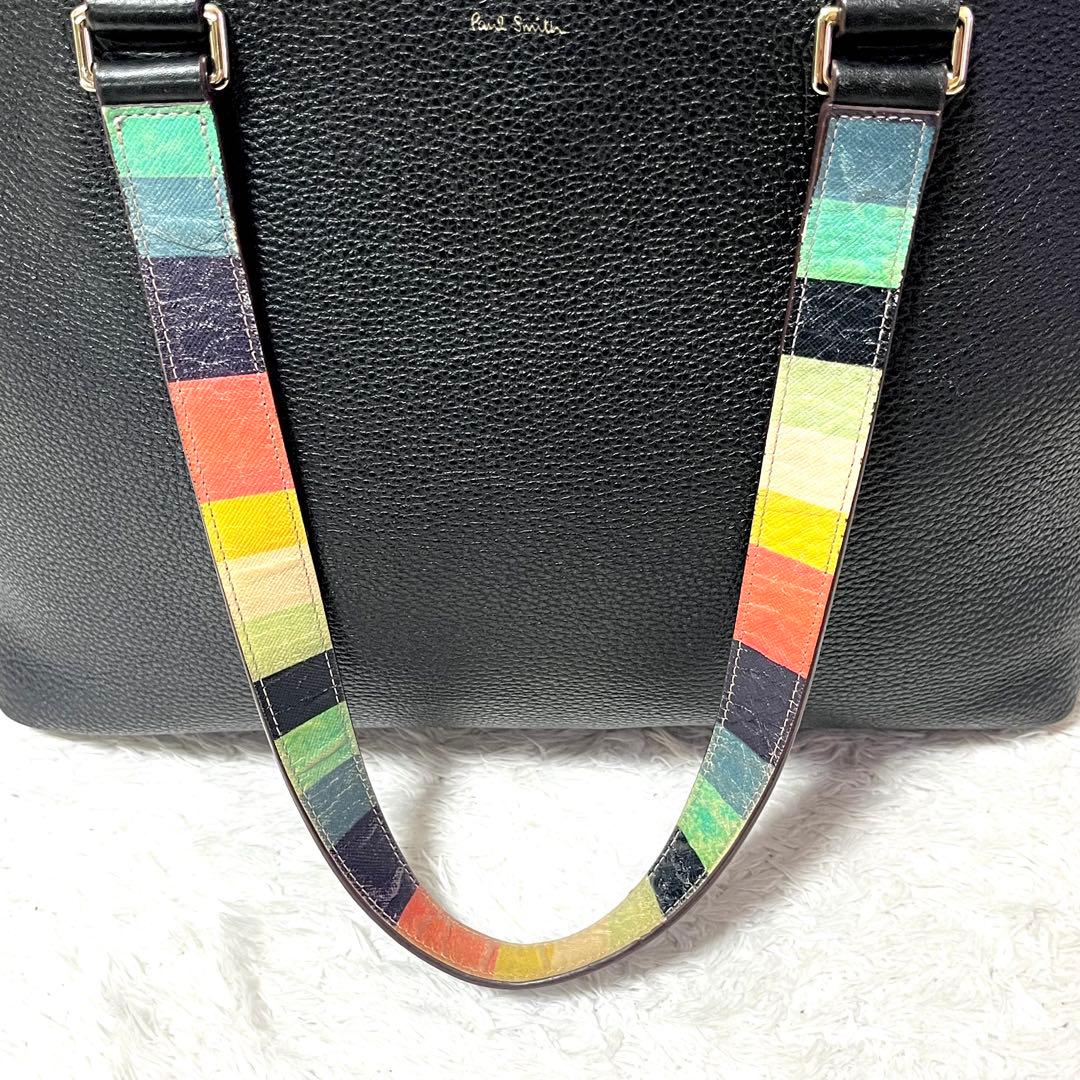 ✨入手困難✨ポールスミス トートバッグ オールレザー マルチストライプ A4可能