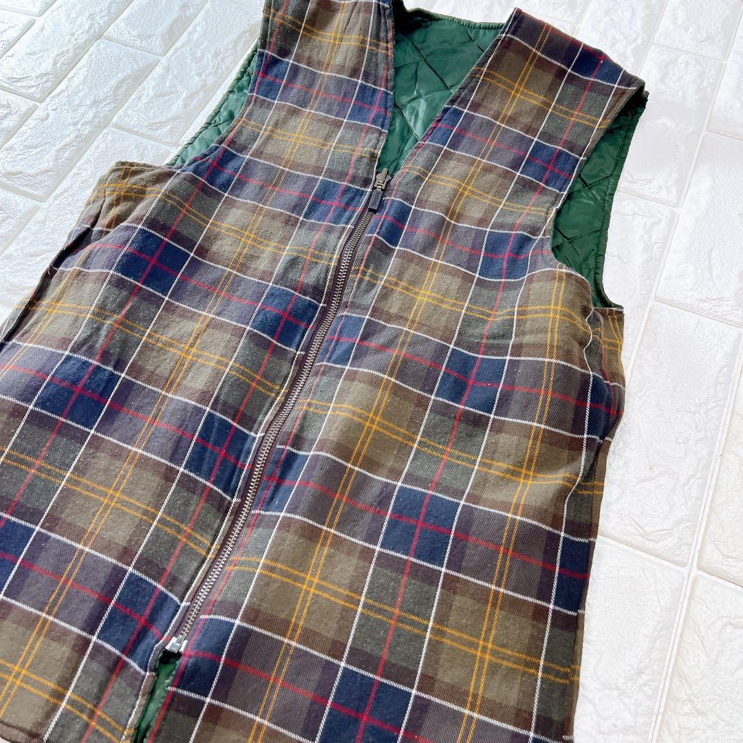 ヴィンテージ Barbour キルティングベストSize38 濃いグリーン