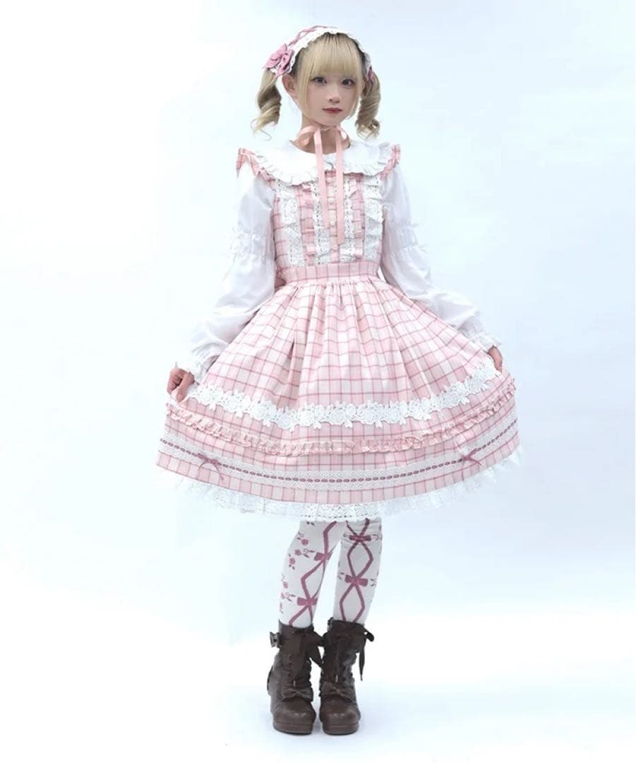 axes femme Chalmiere タータンチェックジャンスカ　ピンク