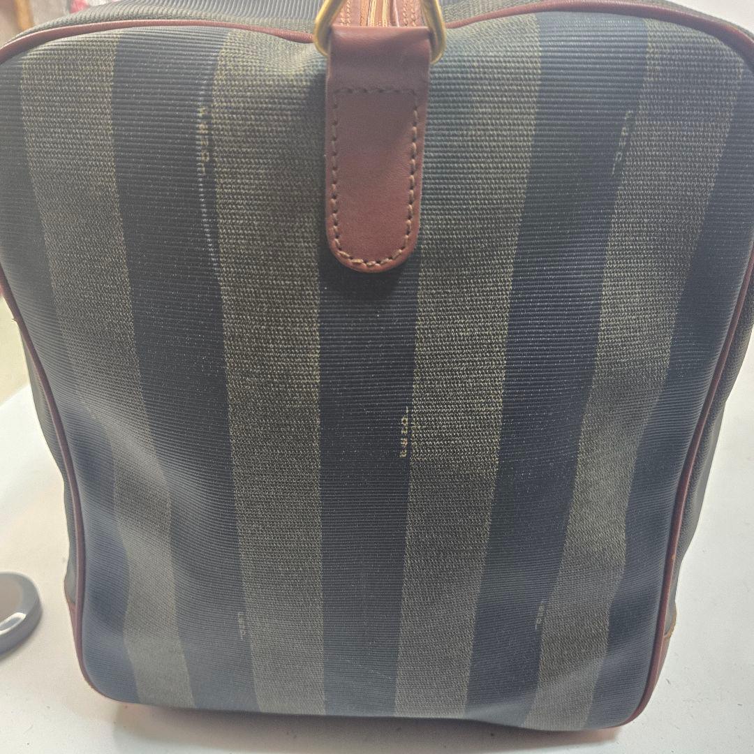 美品 FENDI 2way ボストンバッグ ペカン PVC レザー ハンドバッグ