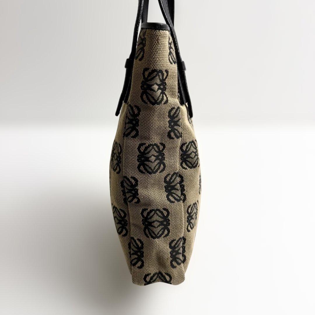 ロエベ 2387 リピート　アナグラム　ミニ　ハンドバッグ　レザー　キャンバス