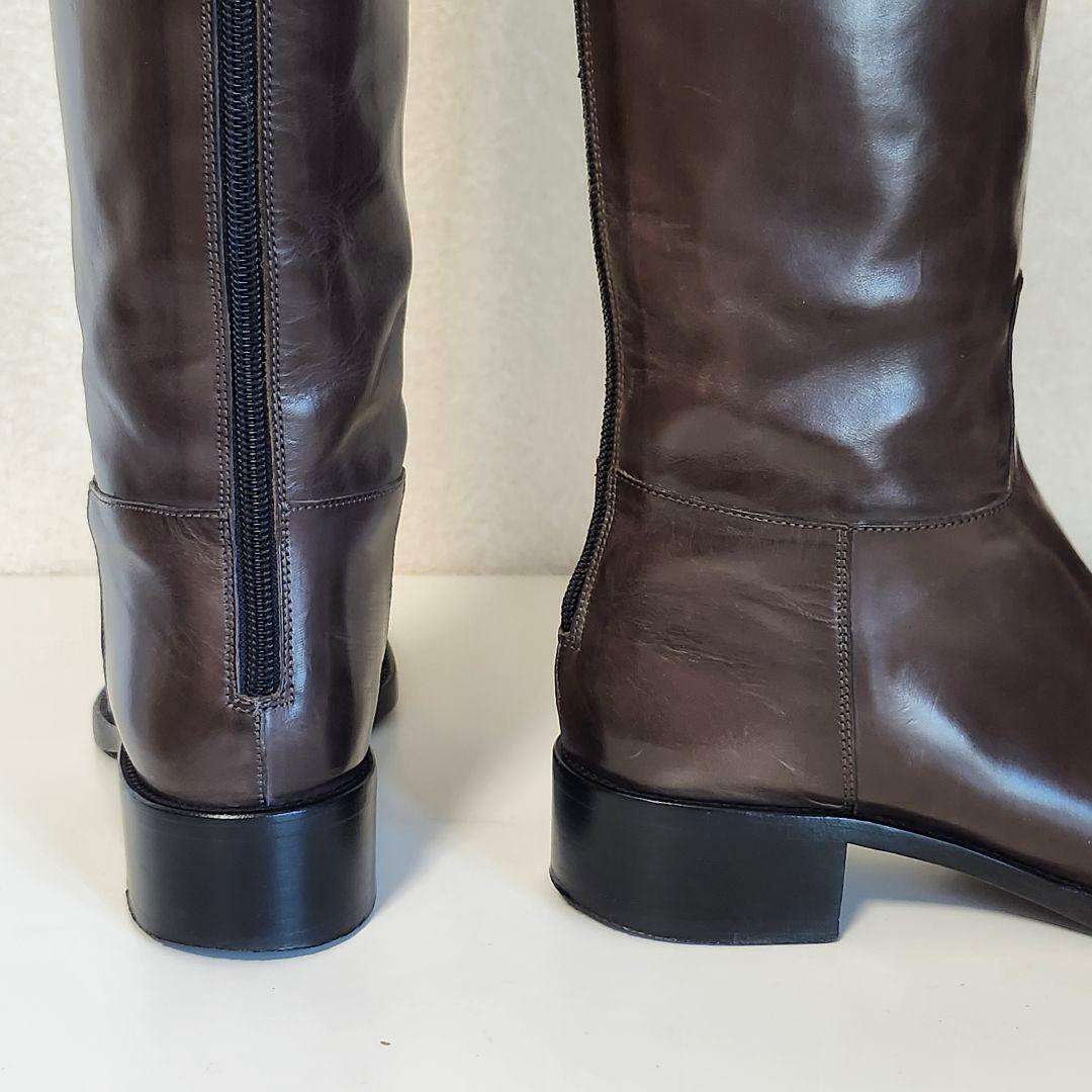 美品 サルトル シングルバックベルト ジョッキーブーツ 36.5 GRIGIO