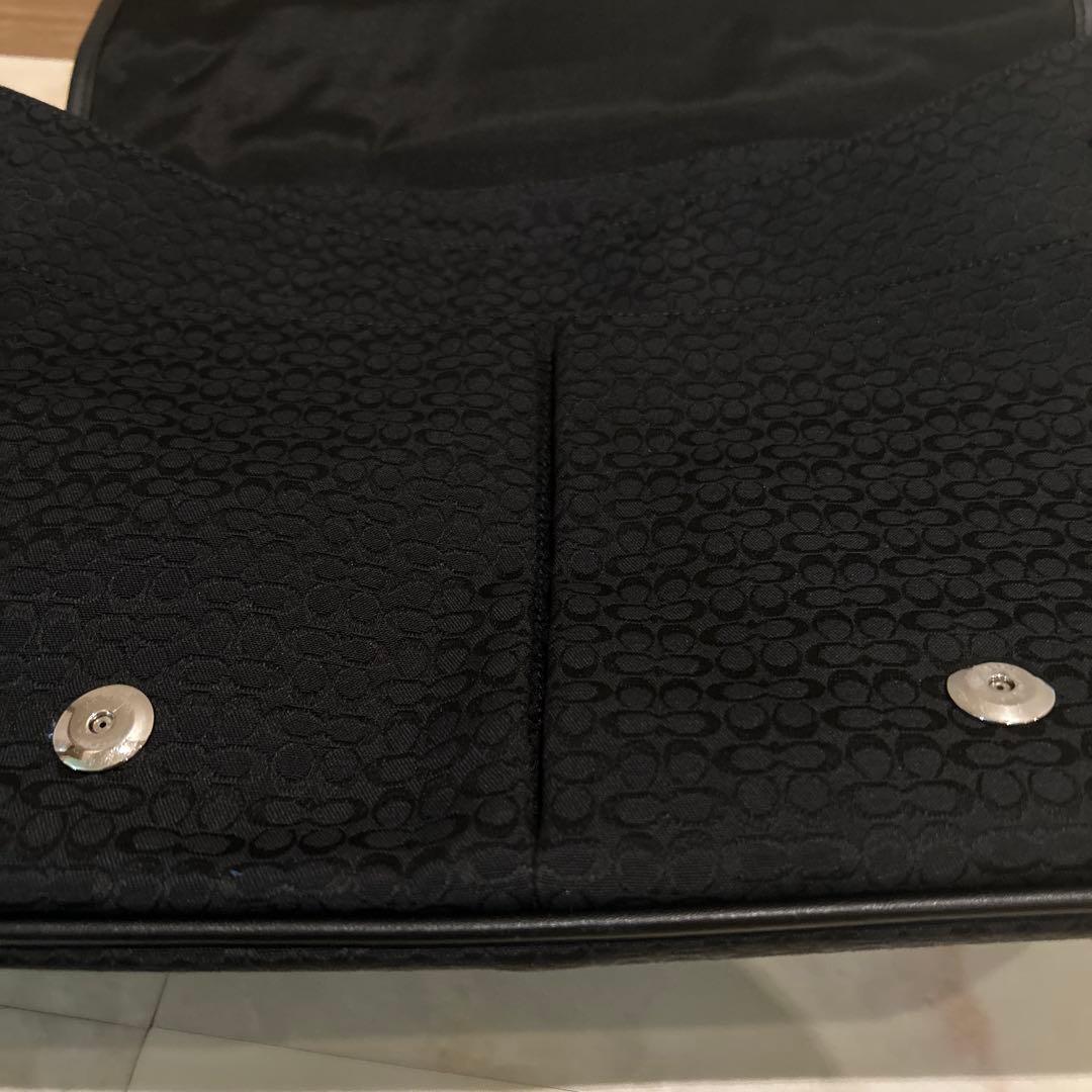 【極美品✨】コーチ キャンバス レザー ショルダーバッグ シグネチャー 黒