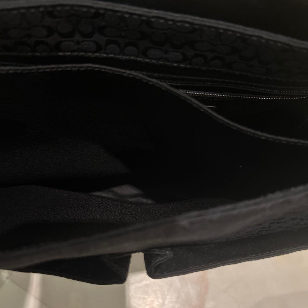 【極美品✨】コーチ キャンバス レザー ショルダーバッグ シグネチャー 黒