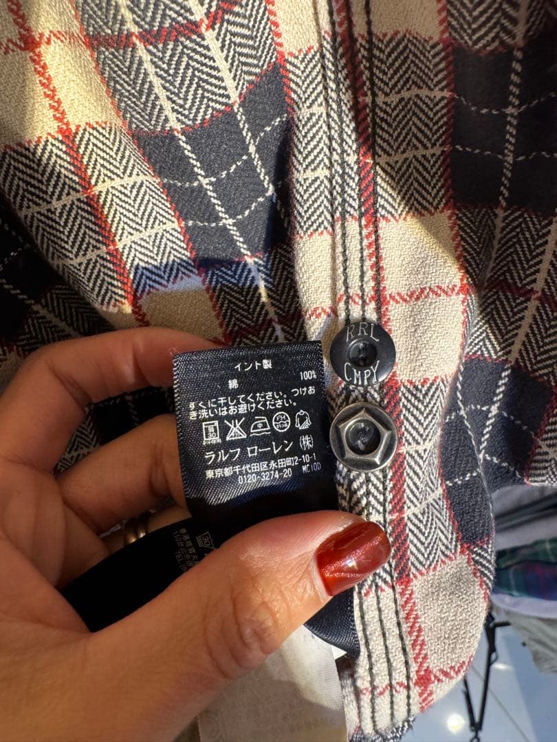 RRL ダブルアールエル チェック柄 フランネル 長袖シャツ/XS