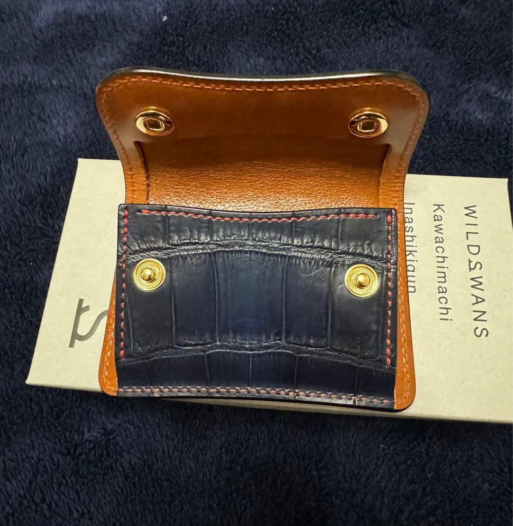 最終価格　WILDSWANS マルサン限定 藍染クロコ×サドル キャメル タング