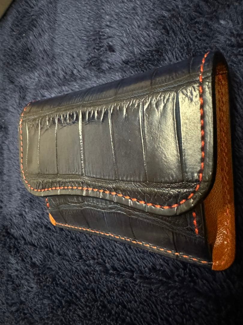 最終価格　WILDSWANS マルサン限定 藍染クロコ×サドル キャメル タング